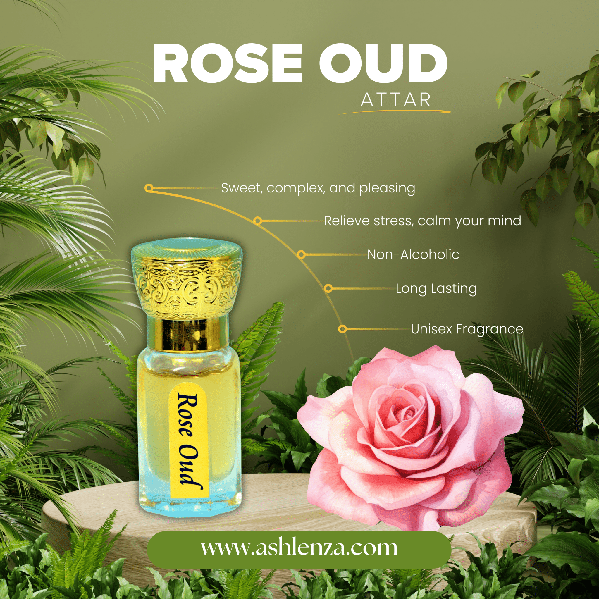 Rose Oud 6ml & Sandalwood 6ml – Combo Offer - Ashlenza
