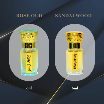Rose Oud 6ml & Sandalwood 6ml – Combo Offer - Ashlenza